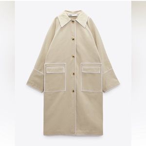 BNWT Zara Oversized Contrast Trench Coat